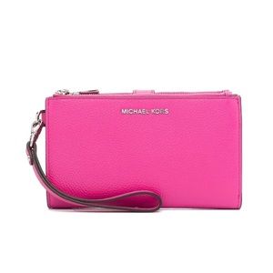NWOT Fuchsia Jet Set Michael Kors Double Zip Wristlet (leather)